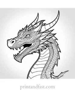 dragon coloring page fierce