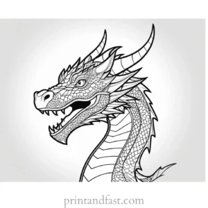 dragon coloring page fierce