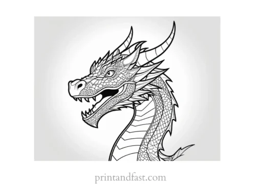 dragon coloring page fierce