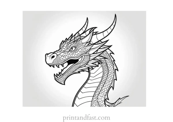 dragon coloring page fierce