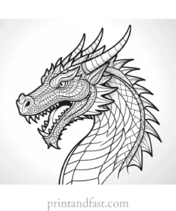 dragon coloring page outline