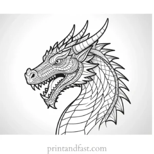 dragon coloring page outline