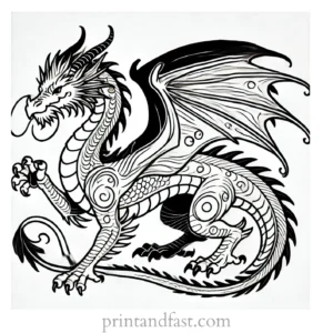 dragon coloring page printable