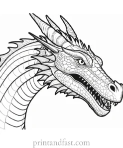 dragon coloring page realistic