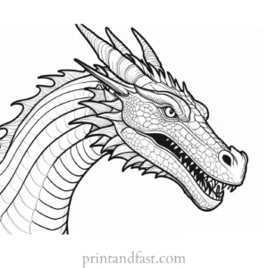 dragon coloring page realistic