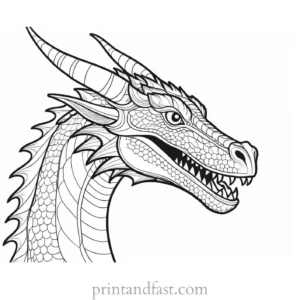 dragon coloring page template