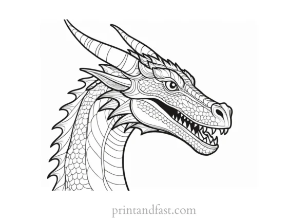 dragon coloring page template