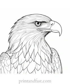 eagle coloring page with feathers