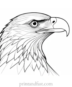 eagle coloring page with flag