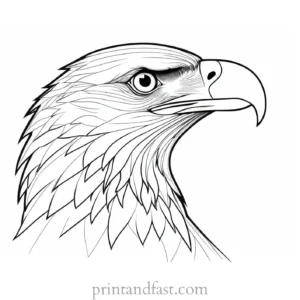 eagle coloring page with flag