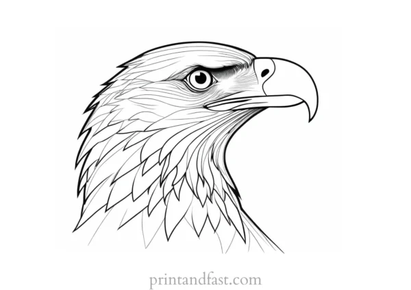 eagle coloring page with flag