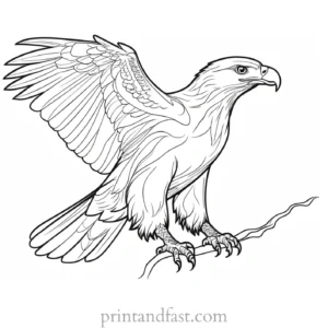 eagle coloring page with prey