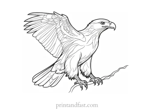 eagle coloring page with prey