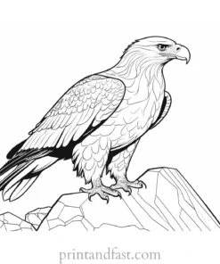 eagle coloring page with rocks