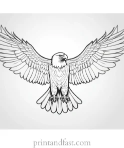 eagle coloring page with wings