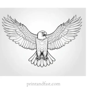 eagle coloring page with wings