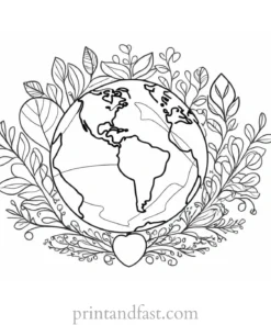 earth day coloring page craft