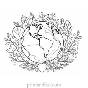 earth day coloring page craft