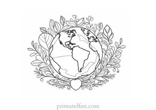 earth day coloring page craft