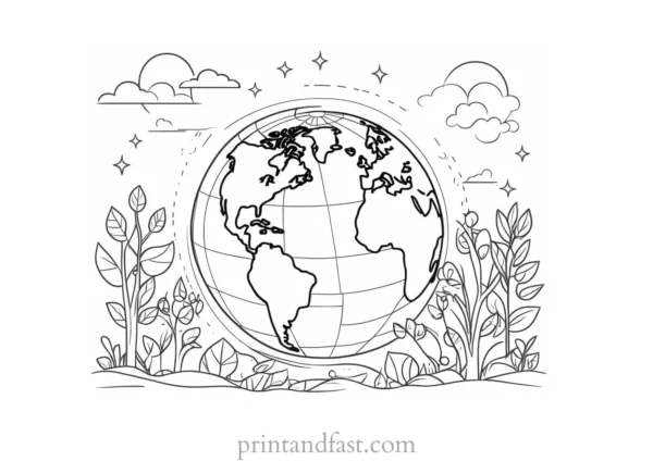 earth day coloring page for classroom