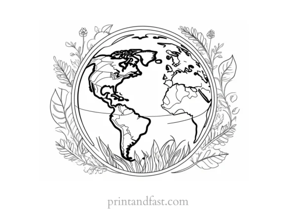 earth day coloring page for homeschool