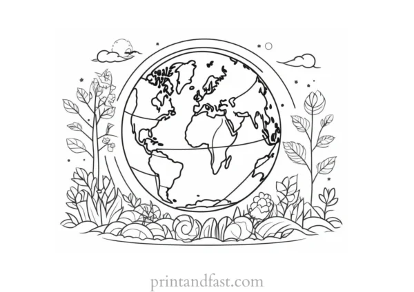 earth day coloring page for kids