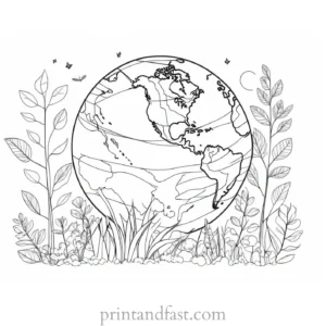 earth day coloring page for nature lovers