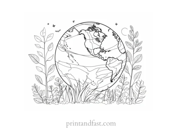 earth day coloring page for nature lovers