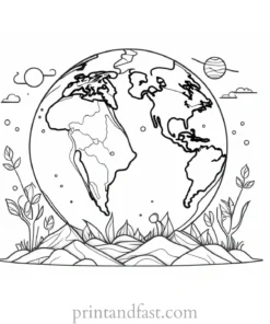 earth day coloring page for science enthusiasts