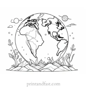 earth day coloring page for science enthusiasts