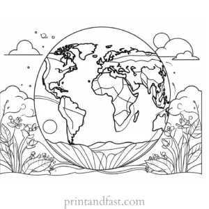 earth day coloring page printable