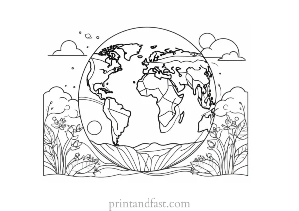 earth day coloring page printable