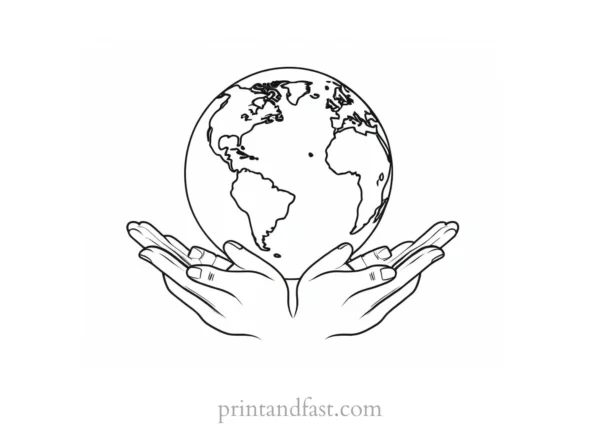 earth day coloring page template