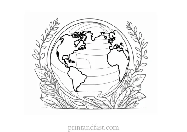 earth day coloring page template free