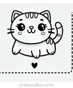 easy cat coloring page