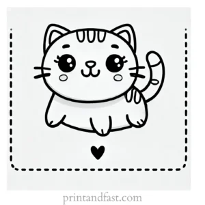 easy cat coloring page