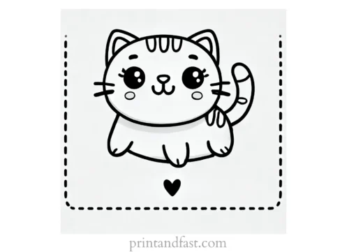 easy cat coloring page