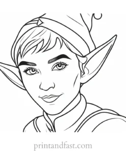 easy elf coloring page