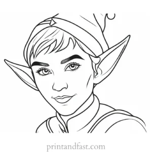 easy elf coloring page