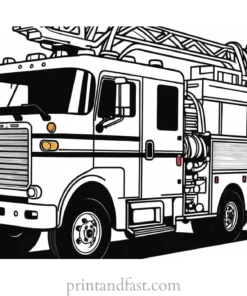 easy fire truck coloring page