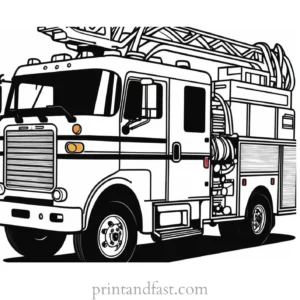 easy fire truck coloring page