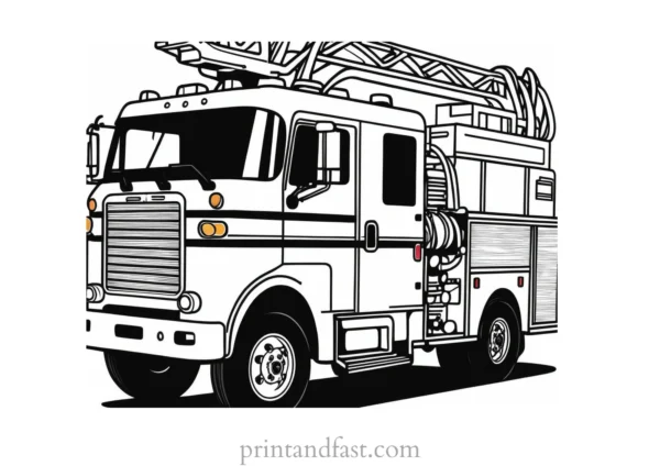 easy fire truck coloring page