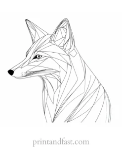 easy fox coloring page