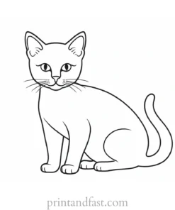 easy kitten coloring page