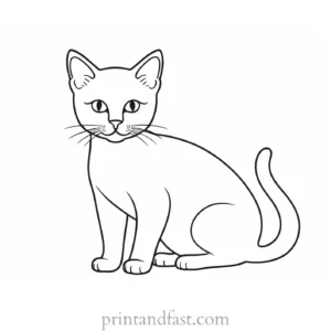 easy kitten coloring page