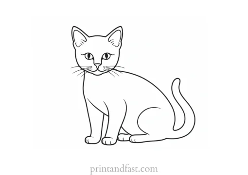 easy kitten coloring page