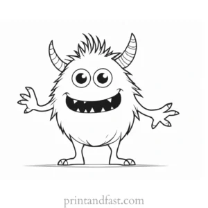 easy monster coloring page