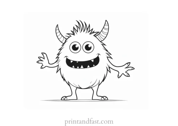 easy monster coloring page