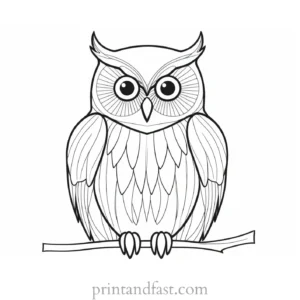 easy owl coloring page