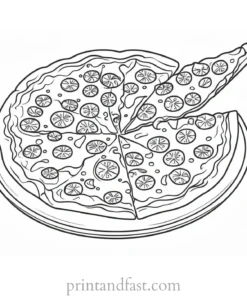 easy pizza coloring page